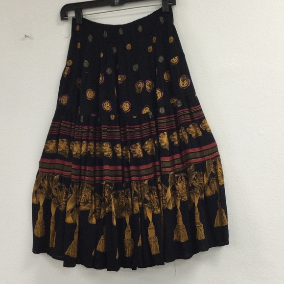 Carole Little Black and Gold Bubble Midi Skirt - Picture 1 of 6